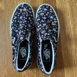 Vans floral slip ons Women US 8.5